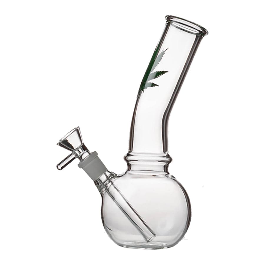 8″ Glass Bong with Leaf
